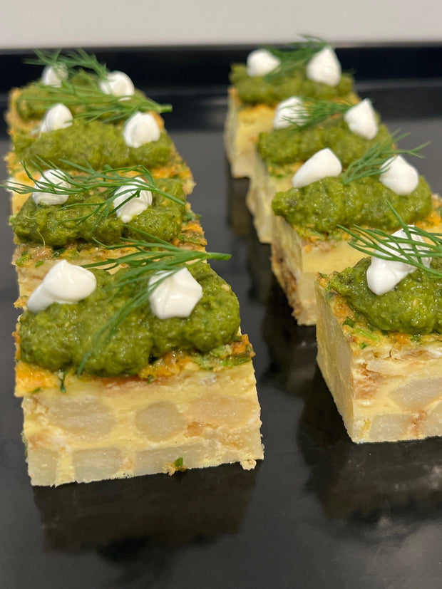 basque potato tortilla, mojo verde perpiece 10tation + Freebird 